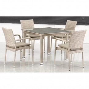 Комплект плетеной мебели T256C/Y376C-W85 Latte (4+1) + подушки на стульях в Белоярском - beloyarskiy.mebel24.online | фото 3