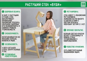 Комплект растущий стол и стул с чехлом 38 попугаев «Вуди» (Белый, Белый, Беж) в Белоярском - beloyarskiy.mebel24.online | фото