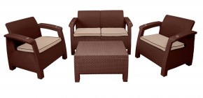 Комплект уличной мебели Yalta Premium Terrace Set (Ялта) шоколадый (+подушки под спину) в Белоярском - beloyarskiy.mebel24.online | фото