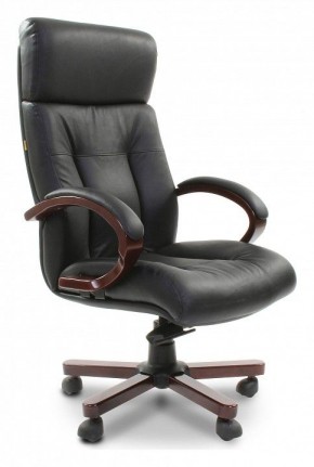 Кресло для руководителя Chairman 421 черный/орех темный, черный в Белоярском - beloyarskiy.mebel24.online | фото