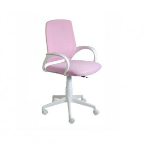 Кресло Ирис White сетка/ткань розовая в Белоярском - beloyarskiy.mebel24.online | фото 1