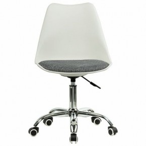 Кресло стул BRABIX "Eames MG-310 CH", хром, пластик белый, ткань серая, 532924 в Белоярском - beloyarskiy.mebel24.online | фото 1