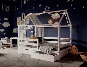 Кровать-домик 80*160 Белый в Белоярском - beloyarskiy.mebel24.online | фото