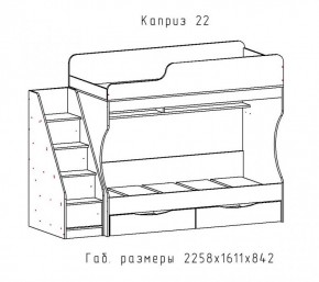 КАПРИЗ-22 Кровать двухъярусная 800 настил ЛДСП в Белоярском - beloyarskiy.mebel24.online | фото 2