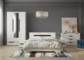 Кровать Вега 1,6 + основание (Крафт белый - Венге) в Белоярском - beloyarskiy.mebel24.online | фото 3