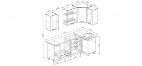 Кухня угловая Антрацит 2200х1000 (Стол. 38мм) в Белоярском - beloyarskiy.mebel24.online | фото 2
