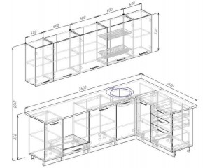 Кухня угловая Антрацит 2600х1600 (Стол. 38мм) в Белоярском - beloyarskiy.mebel24.online | фото 2