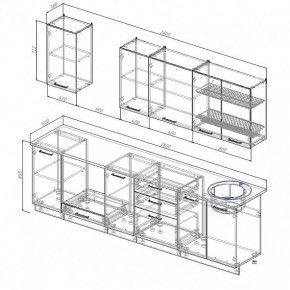 Кухонный гарнитур Антрацит 2800 (Стол. 38мм) в Белоярском - beloyarskiy.mebel24.online | фото 3