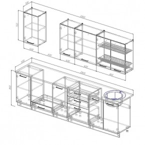 Кухонный гарнитур Графика 2800 (Стол. 26мм) в Белоярском - beloyarskiy.mebel24.online | фото 2