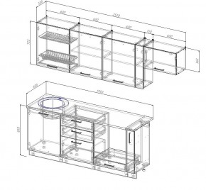 Кухонный гарнитур Жемчуг 2550 (Стол. 38мм) в Белоярском - beloyarskiy.mebel24.online | фото 2