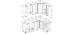 Кухонный гарнитур Меренга 2200*1600 h950 (Стол. 38мм) в Белоярском - beloyarskiy.mebel24.online | фото 2