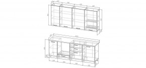 Кухонный гарнитур Санторини 2200 h 950 (Стол. 38мм) в Белоярском - beloyarskiy.mebel24.online | фото 2