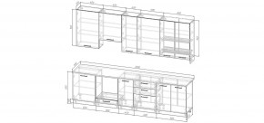 Кухонный гарнитур Санторини 3000 h950 (Стол. 26мм) в Белоярском - beloyarskiy.mebel24.online | фото 2