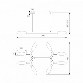 Люстра на штанге Eurosvet Covalent 30180 черный в Белоярском - beloyarskiy.mebel24.online | фото 3