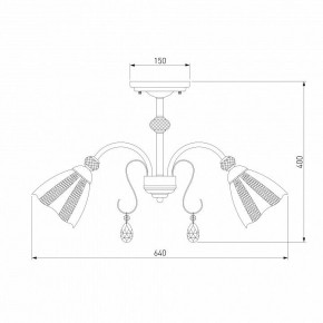Люстра на штанге Eurosvet Floranse 30155/5 античная бронза в Белоярском - beloyarskiy.mebel24.online | фото 3