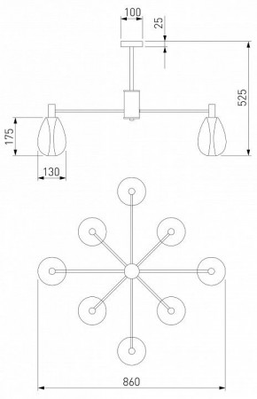 Люстра на штанге Eurosvet Magma 60175/8 латунь в Белоярском - beloyarskiy.mebel24.online | фото 3