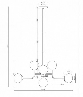 Люстра на штанге Maytoni Erich MOD221-PL-08-N в Белоярском - beloyarskiy.mebel24.online | фото 3