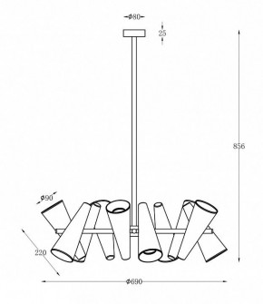 Люстра на штанге Maytoni Giro MOD095PL-10BS в Белоярском - beloyarskiy.mebel24.online | фото 2