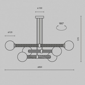 Люстра на штанге Maytoni Teatro MOD287PL-06BS в Белоярском - beloyarskiy.mebel24.online | фото 3