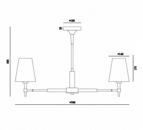 Люстра на штанге Maytoni Zaragoza H001CL-05BS в Белоярском - beloyarskiy.mebel24.online | фото 6