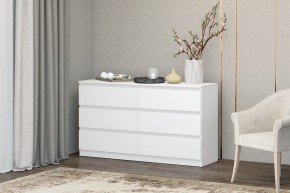 МС "Хилтон" Комод №5 1400 (6 ящ.) белый текстурный в Белоярском - beloyarskiy.mebel24.online | фото