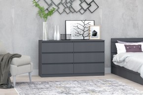 МС "Хилтон" Комод №5 1400 (6 ящ.) графит в Белоярском - beloyarskiy.mebel24.online | фото