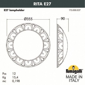 Накладной светильник Fumagalli Rita 1T3.000.000.AYE27 в Белоярском - beloyarskiy.mebel24.online | фото 2