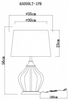 Настольная лампа декоративная Arte Lamp Baymont A5059LT-1PB в Белоярском - beloyarskiy.mebel24.online | фото 3