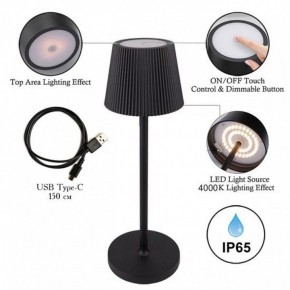 Настольная лампа декоративная Arte Lamp Fuyue A1616LT-1BK в Белоярском - beloyarskiy.mebel24.online | фото 3
