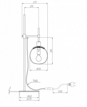 Настольная лампа декоративная Maytoni Erich MOD221-TL-01-G в Белоярском - beloyarskiy.mebel24.online | фото 3