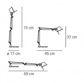 Настольная лампа офисная Artemide  A001300 в Белоярском - beloyarskiy.mebel24.online | фото 4