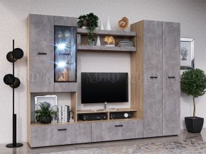 Нэнси New Центральная секция (ЛДСП) Бетон светлый/Сонома в Белоярском - beloyarskiy.mebel24.online | фото 2