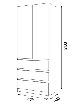 ПАРУС Шкаф 2-х ств. 800 в Белоярском - beloyarskiy.mebel24.online | фото 3