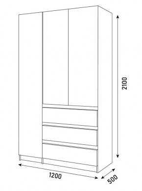 ПАРУС Шкаф 3-х ств. 1200 в Белоярском - beloyarskiy.mebel24.online | фото 3