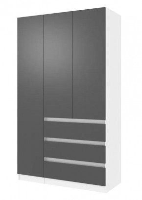 ПАРУС Шкаф 3х- ств. 1200 (белый/графит) в Белоярском - beloyarskiy.mebel24.online | фото