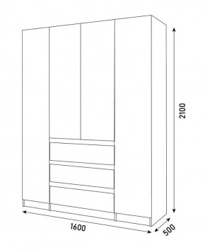 ПАРУС Шкаф 4-х ств. 1600 в Белоярском - beloyarskiy.mebel24.online | фото 3