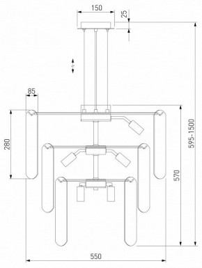 Подвесная люстра Eurosvet Claire 60171 золото в Белоярском - beloyarskiy.mebel24.online | фото 5
