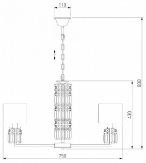 Подвесная люстра Eurosvet Zaffiro 10099/8 хром/прозрачный хрусталь Strotskis (новый абажур) в Белоярском - beloyarskiy.mebel24.online | фото 5