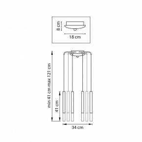 Подвесная люстра Lightstar Tubo L8T747133 в Белоярском - beloyarskiy.mebel24.online | фото 3