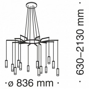 Подвесная люстра Maytoni Davida MOD035PL-12B в Белоярском - beloyarskiy.mebel24.online | фото 6