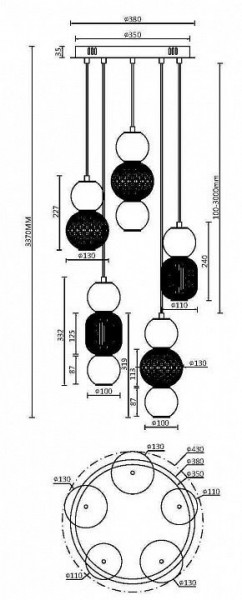 Подвесная люстра Maytoni Drop MOD273PL-L80CH3K в Белоярском - beloyarskiy.mebel24.online | фото 3