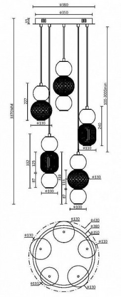 Подвесная люстра Maytoni Drop MOD273PL-L80G3K в Белоярском - beloyarskiy.mebel24.online | фото 2