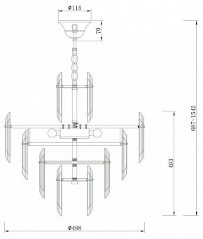 Подвесная люстра Maytoni Flare DIA200PL-06G в Белоярском - beloyarskiy.mebel24.online | фото 7