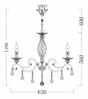Подвесная люстра Maytoni Grace ARM247-06-G в Белоярском - beloyarskiy.mebel24.online | фото 3
