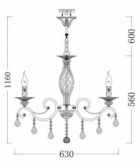 Подвесная люстра Maytoni Grace RC247-PL-06-R в Белоярском - beloyarskiy.mebel24.online | фото 5