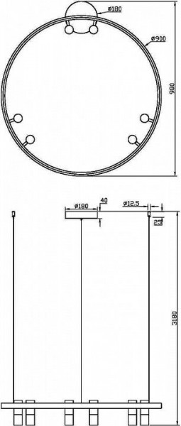 Подвесная люстра Maytoni Halo MOD102PL-L42BK в Белоярском - beloyarskiy.mebel24.online | фото 4