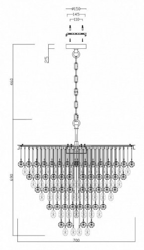 Подвесная люстра Maytoni Linn MOD091PL-09G в Белоярском - beloyarskiy.mebel24.online | фото 4