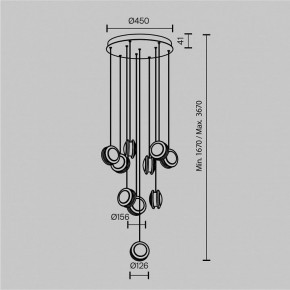 Подвесная люстра Maytoni Pharao MOD361PL-L41BS3K в Белоярском - beloyarskiy.mebel24.online | фото 4