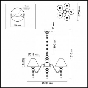 Подвесная люстра Odeon Light Sochi 4896/5 в Белоярском - beloyarskiy.mebel24.online | фото 6