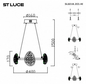 Подвесная люстра ST-Luce Enigma SL6018.203.48 в Белоярском - beloyarskiy.mebel24.online | фото 4